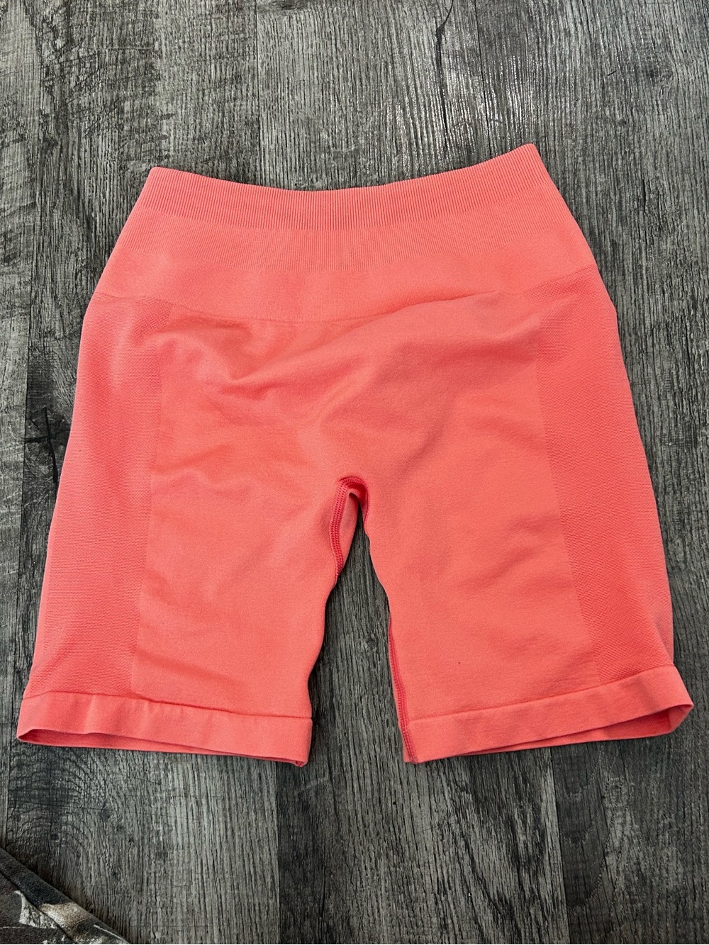 High-Waist Coral Seamless Athletic Biker Shorts